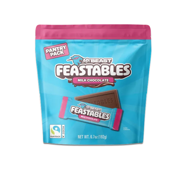 Feastables Milk Chocolate Pantry Pack melkesjokolade snackpose