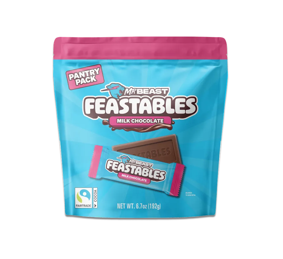 Feastables Milk Chocolate Pantry Pack melkesjokolade snackpose