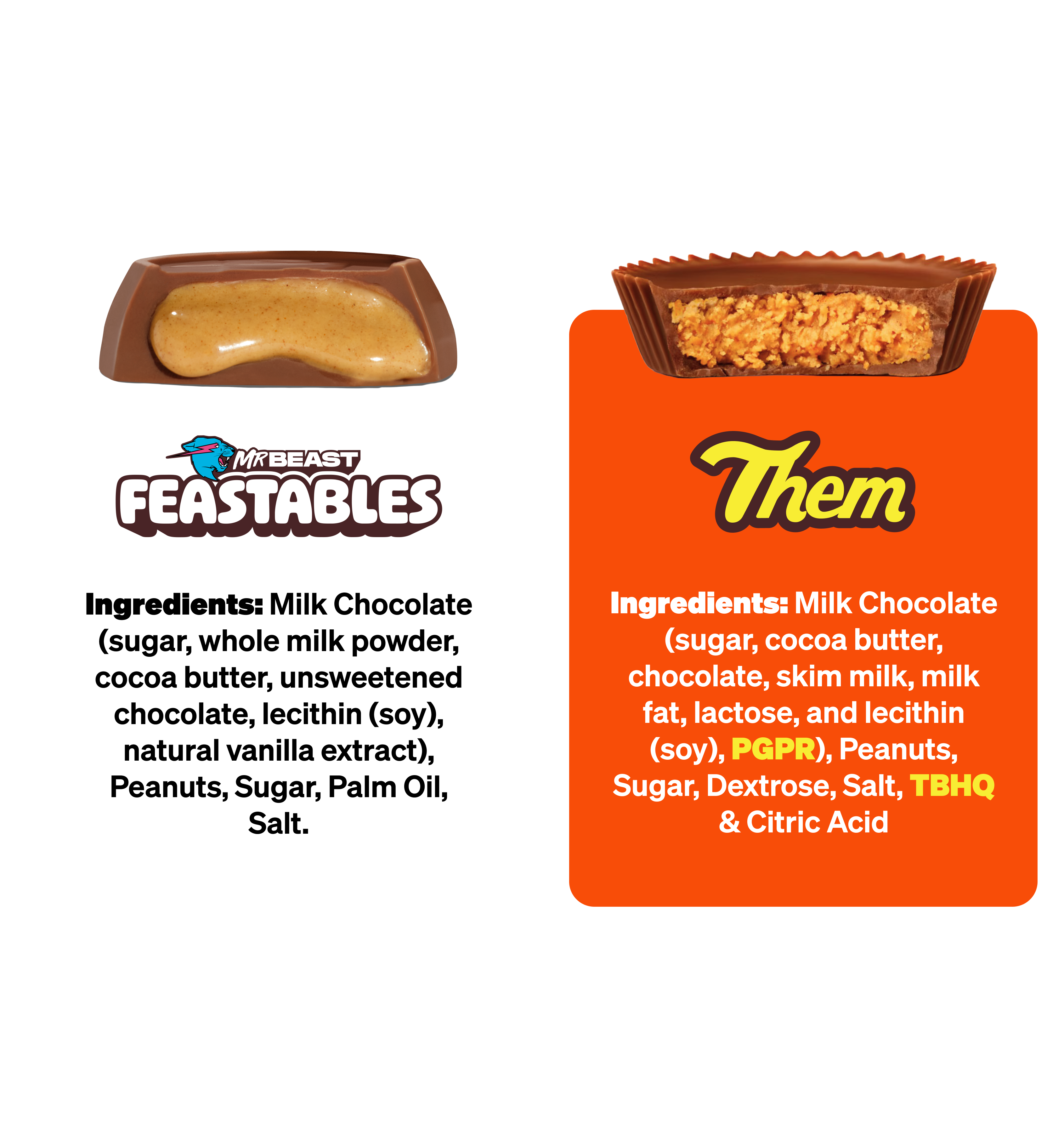 Feastables Peanut Butter Cups melkesjokolade 24x2 stk kremet