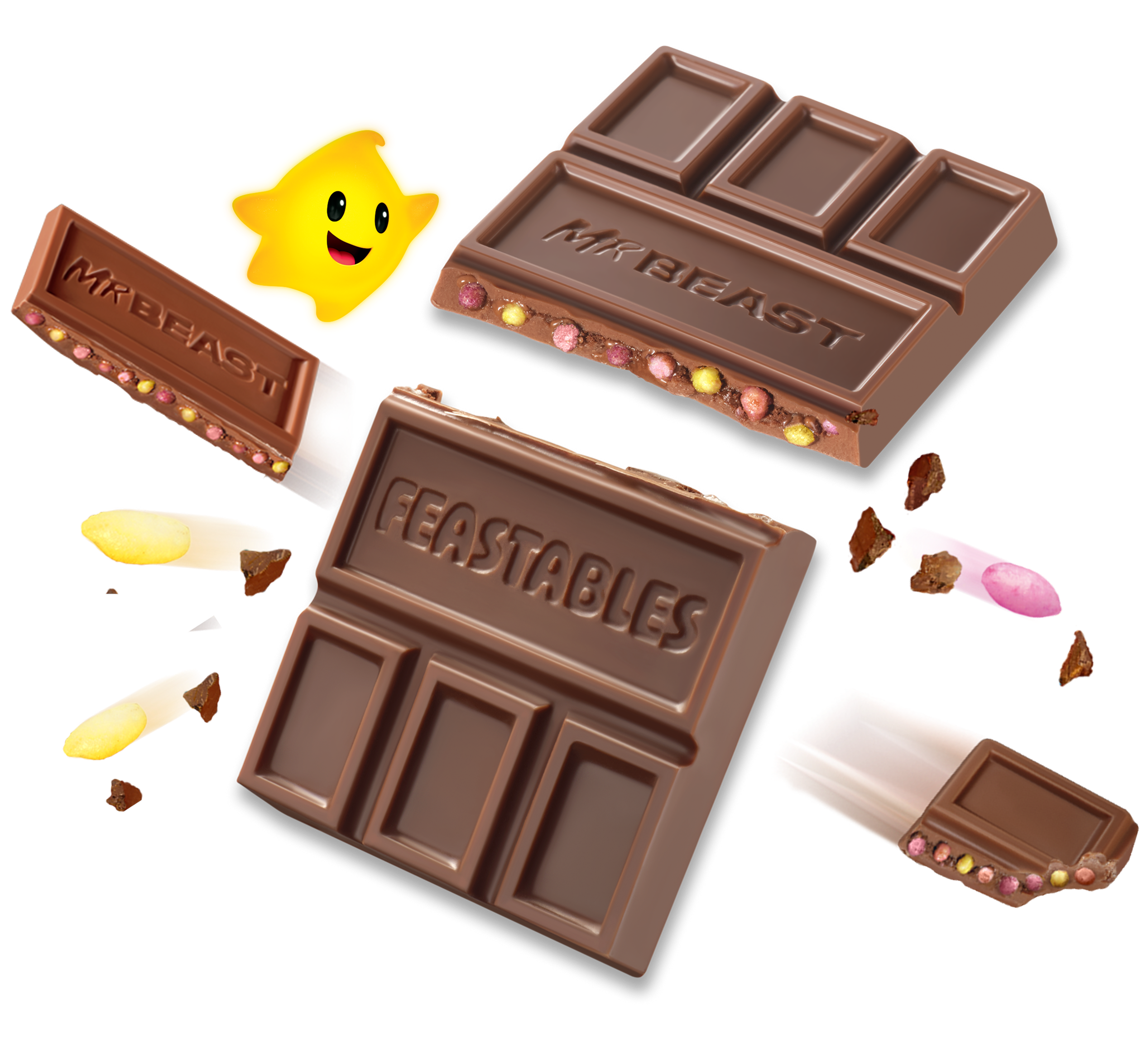 Feastables Mario Galaxy Cocoa Crunch sjokolade 10-pakning