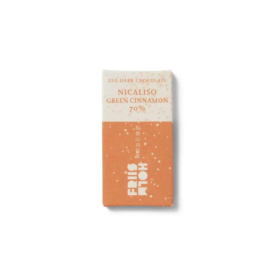 Friis-Holm Nicaliso Green Cinnamon 70 % sjokolade 25 g kanelurt