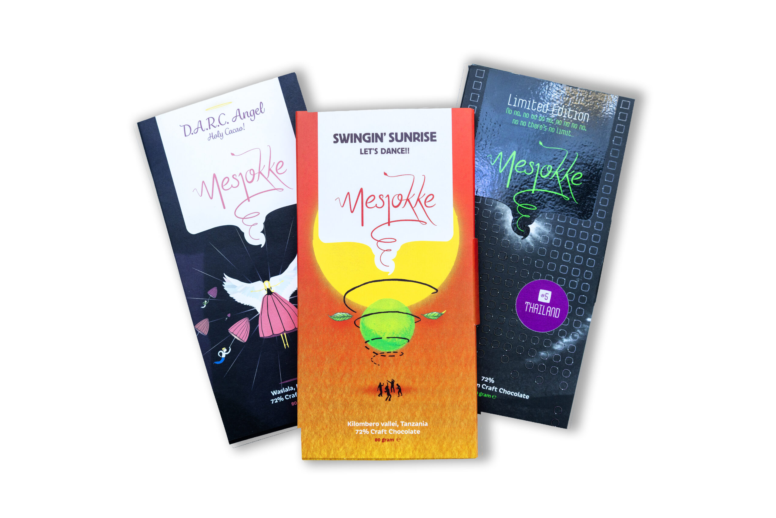 Mesjokke Pure and Vegan Combi-Deal sjokoladesett 3x80g 72%