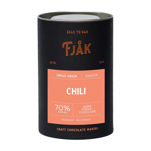 Fjåk Chilli drikkesjokolade mørk styrke
