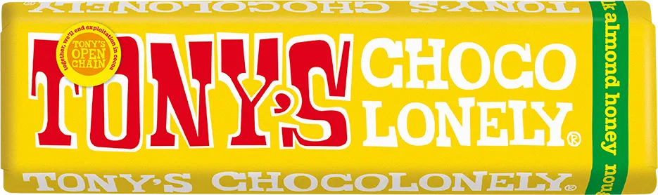 Tony's Chocolonely melkesjokolade mandel honning nougat 32 %