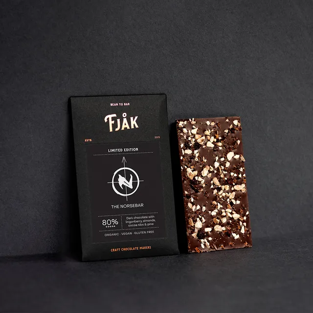 Fjåk Chocolate Norsebar sjokoladeplate håndverk