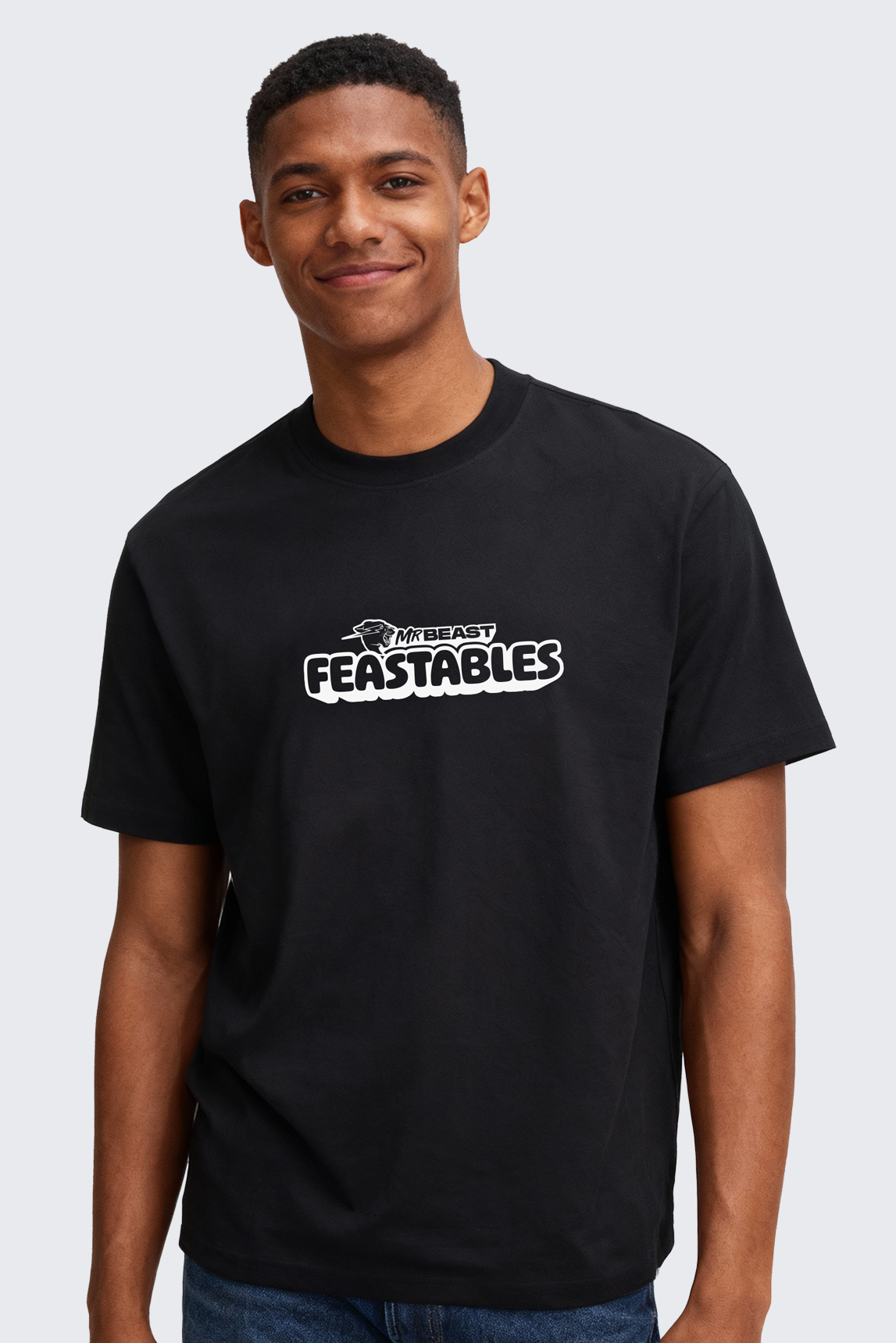 Feastables Wavy Tee t-skjorte svart bomull