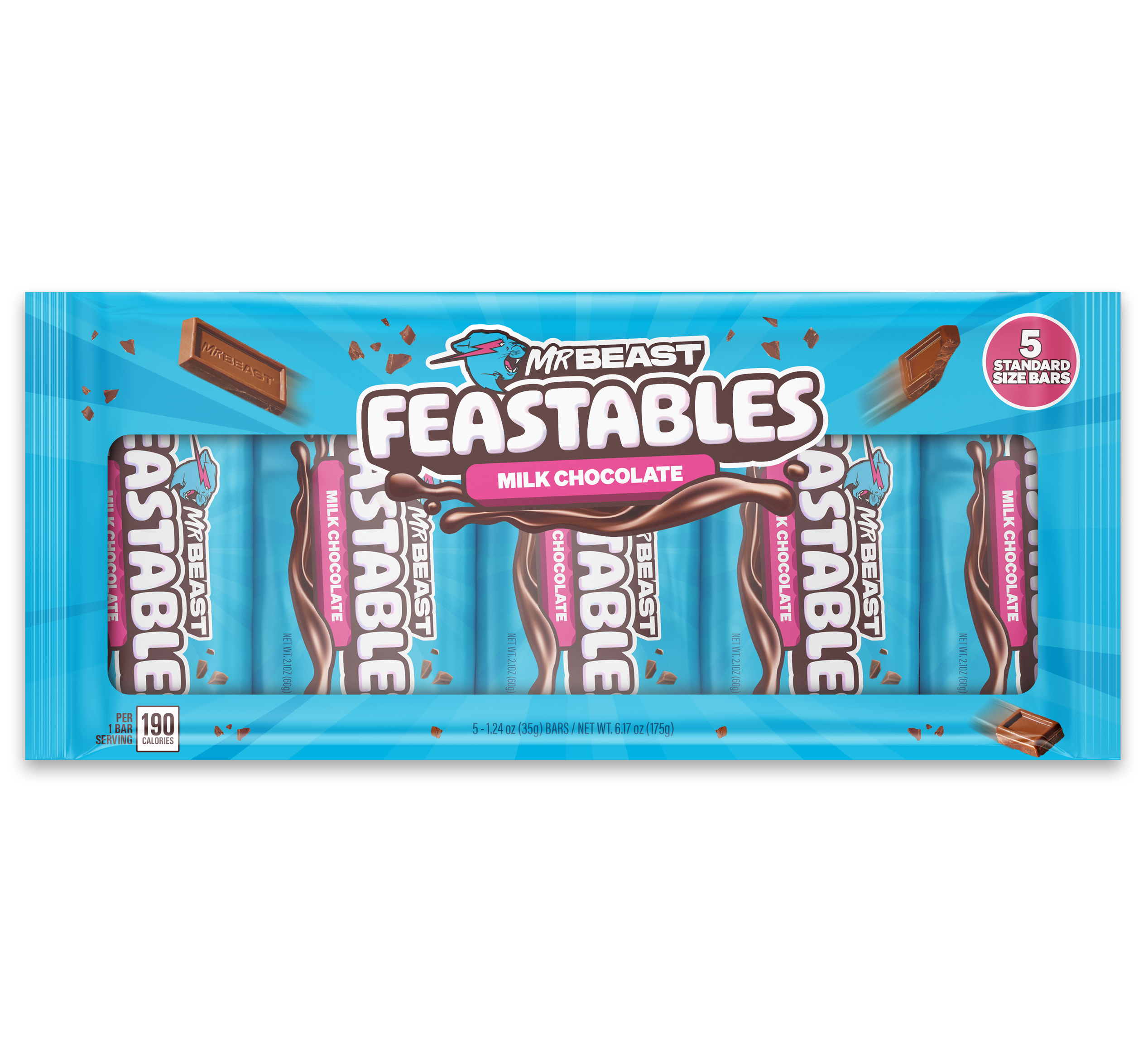 Feastables Milk Chocolate sjokoladeplate 10 pk melk