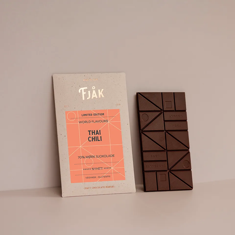 Fjåk Chocolate Chilli Bar mørk sjokolade med chili