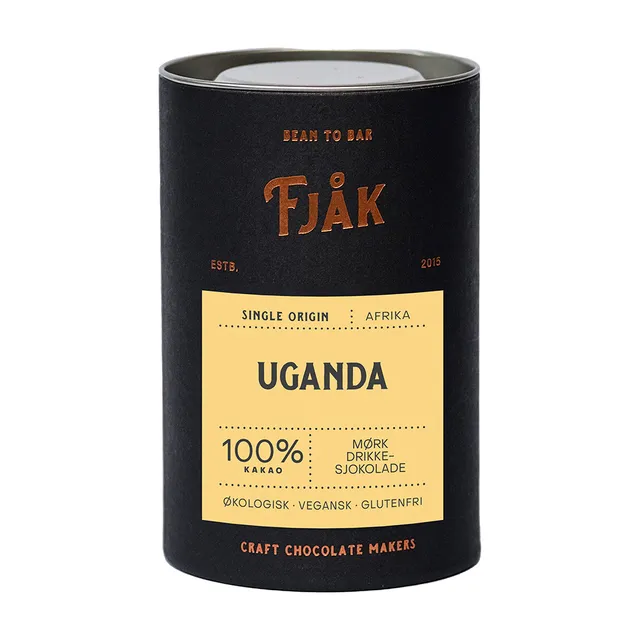 Fjåk Single Origin 100% Uganda drikkesjokolade usøtet