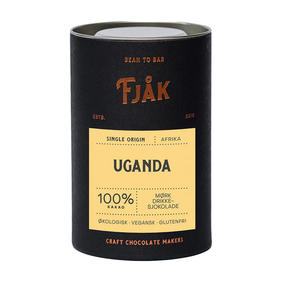 Fjåk Single Origin 100% Uganda drikkesjokolade usøtet