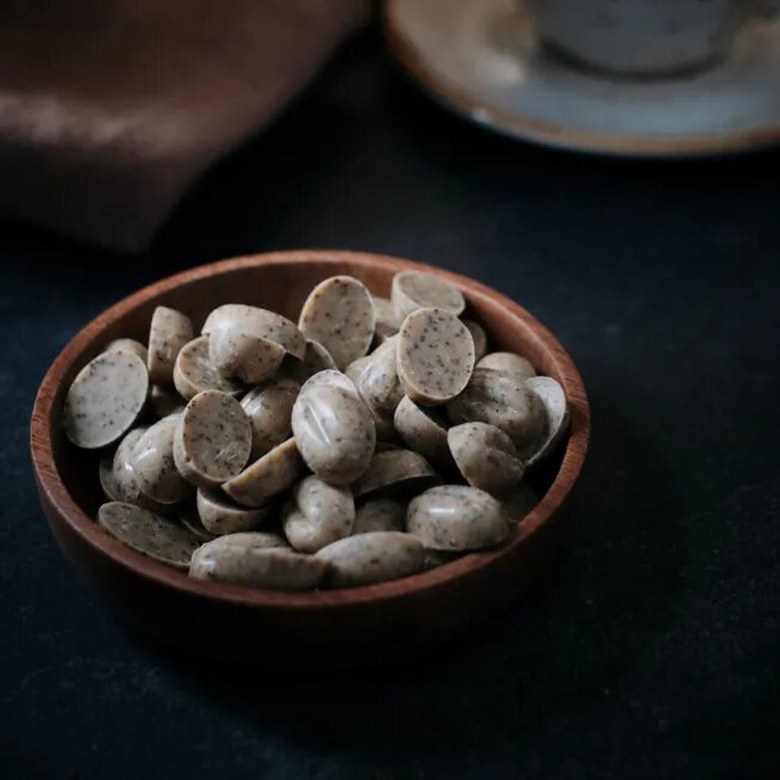 Trondheim Sjokolade Lattebønner hvit sjokolade 80g kaffe