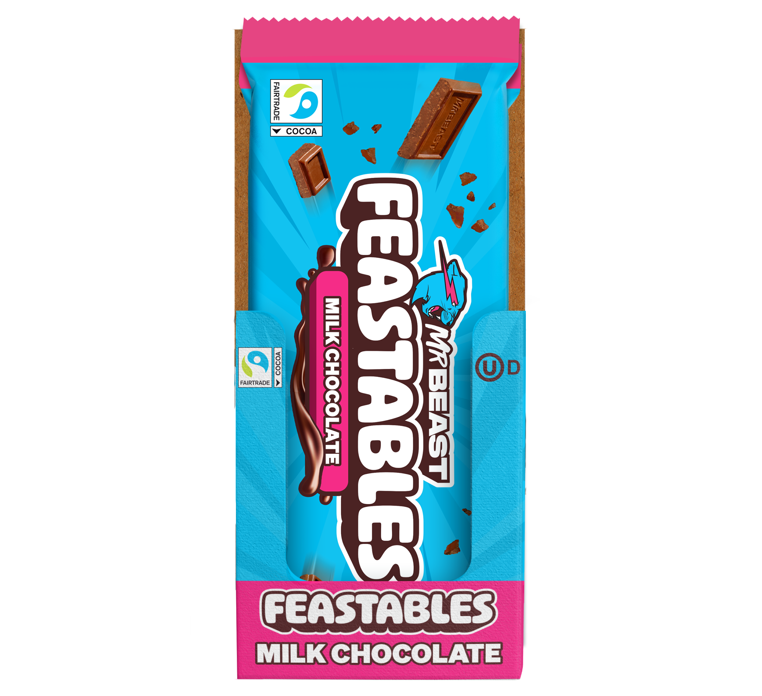 Feastables Milk Chocolate sjokoladeplate 10 stk glatt