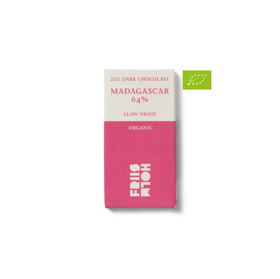 Friis-Holm Madagascar Slow Dried 64 % sjokolade 25 g økologisk