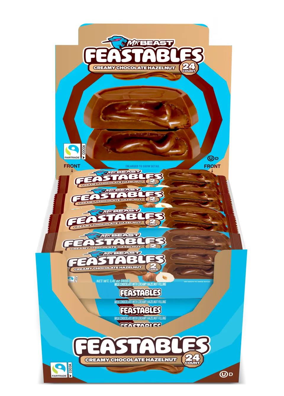 Feastables Hazelnut Cups sjokoladekopper 24x2 pk hasselnøtt