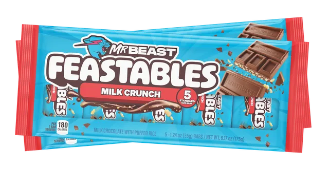 Feastables Milk Crunch Pack melkesjokolade 10 stk sprø