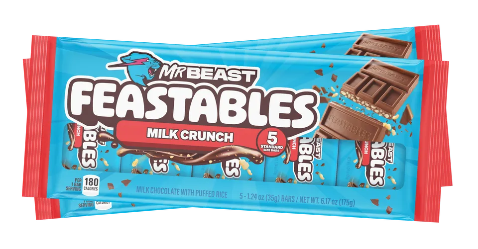 Feastables Milk Crunch Pack melkesjokolade 10 stk sprø