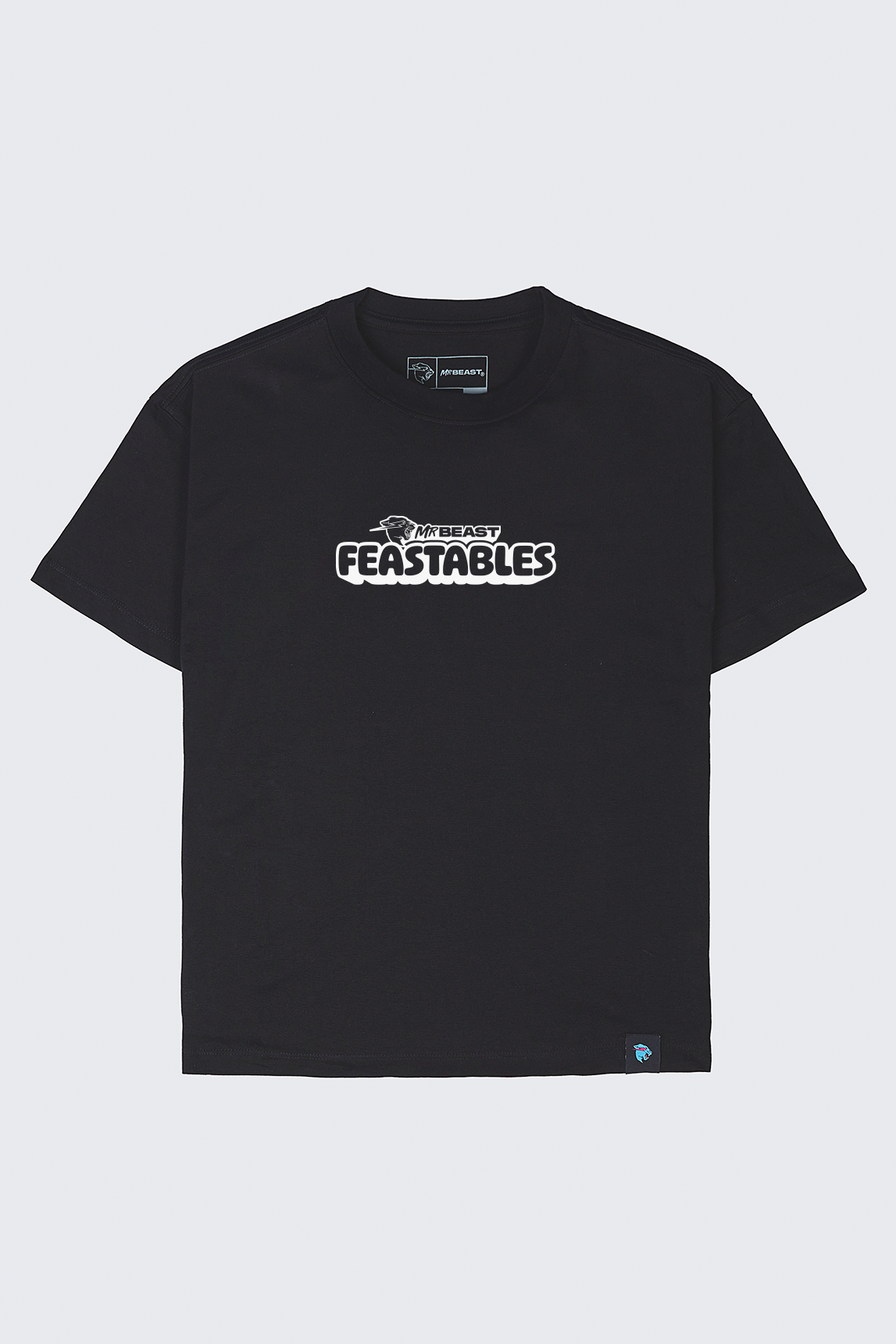 Feastables Wavy barne-T-skjorte svart bomull MRBEAST