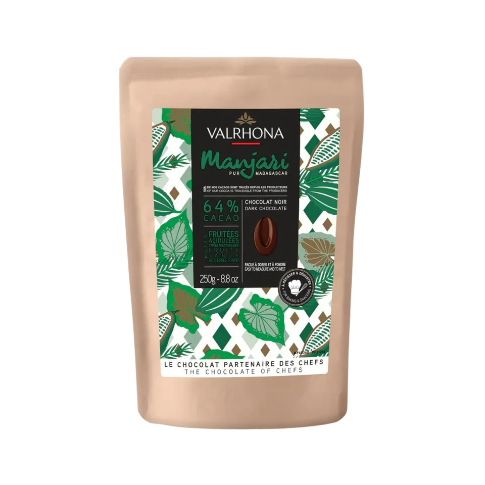Manjari 64% bakesjokolade pellets mørk fruktig