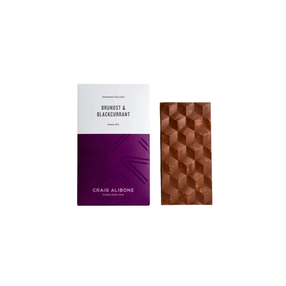 Sjokoladebutikken Brunost solbær sjokoladeplate prisvinner
