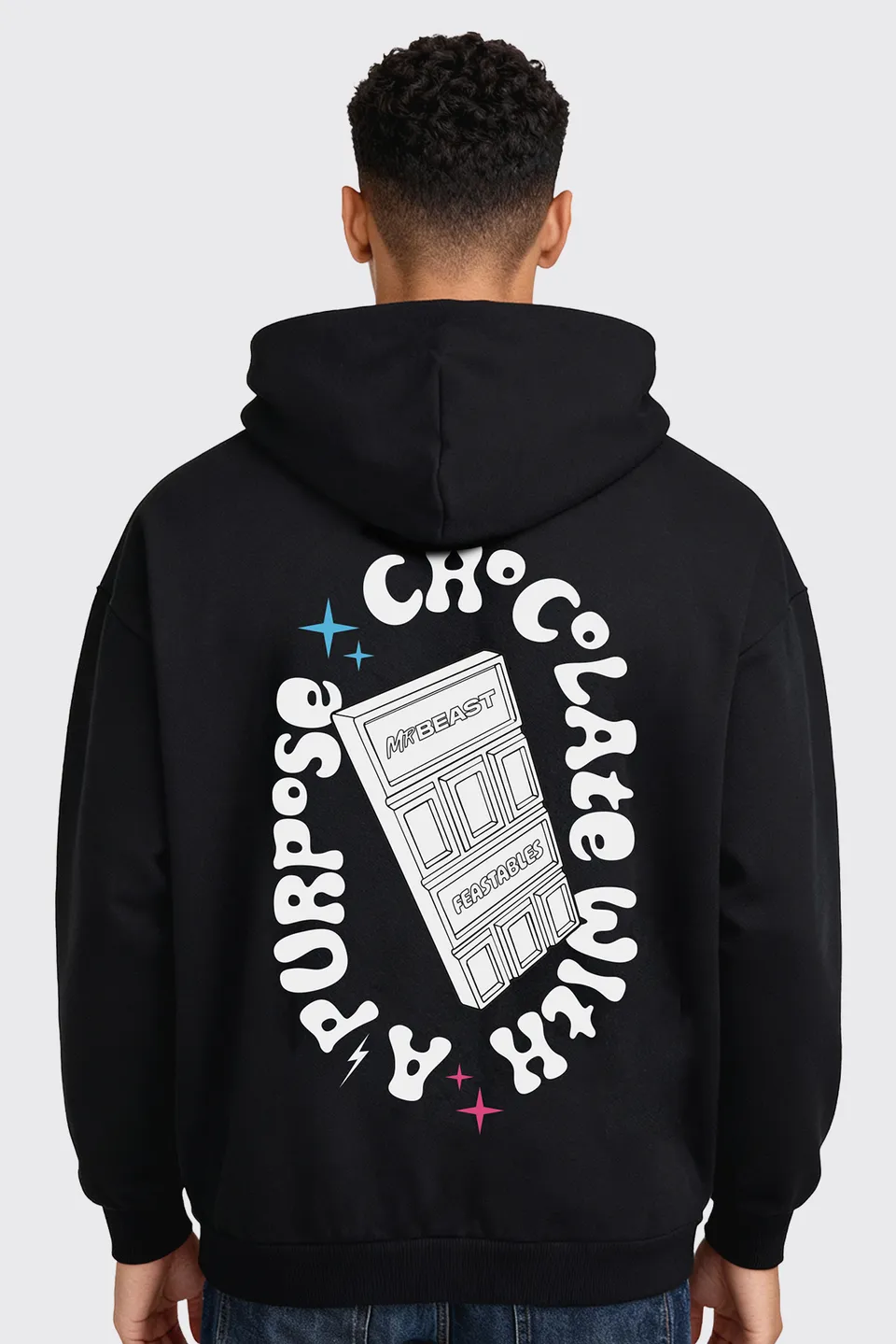 Feastables Retro Hoodie hettegenser svart