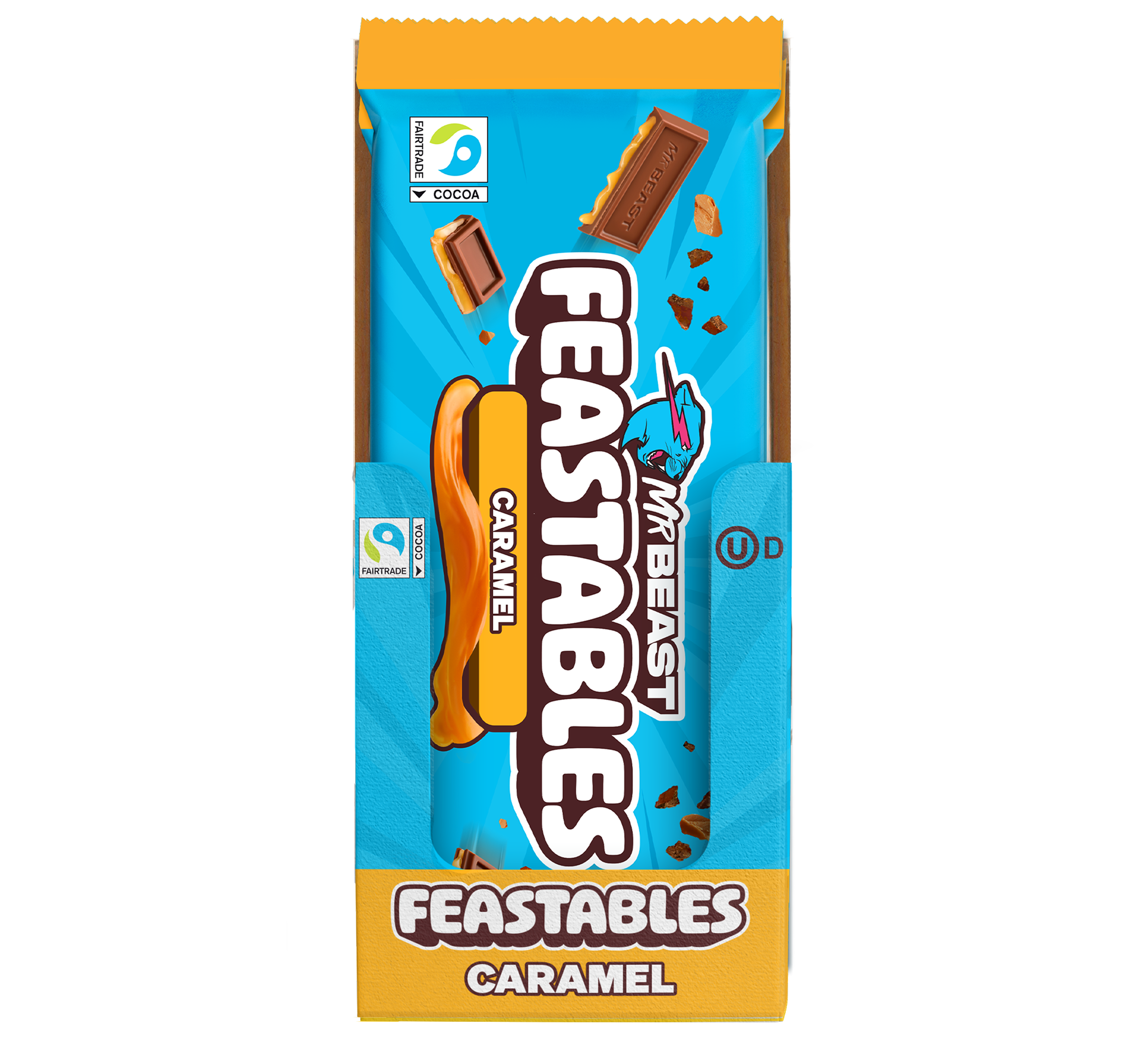 Feastables Caramel sjokoladeplate King 10 pk karamell