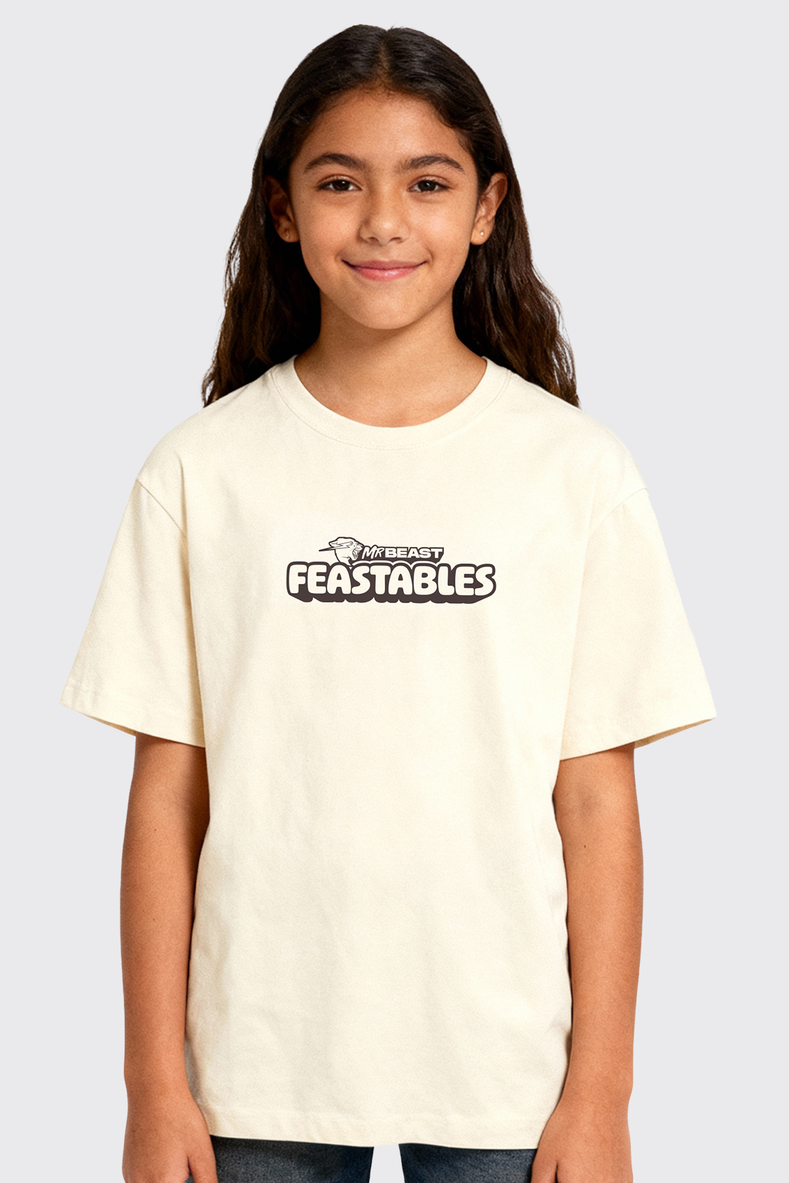 Feastables Wavy barne-T-skjorte svart bomull MRBEAST