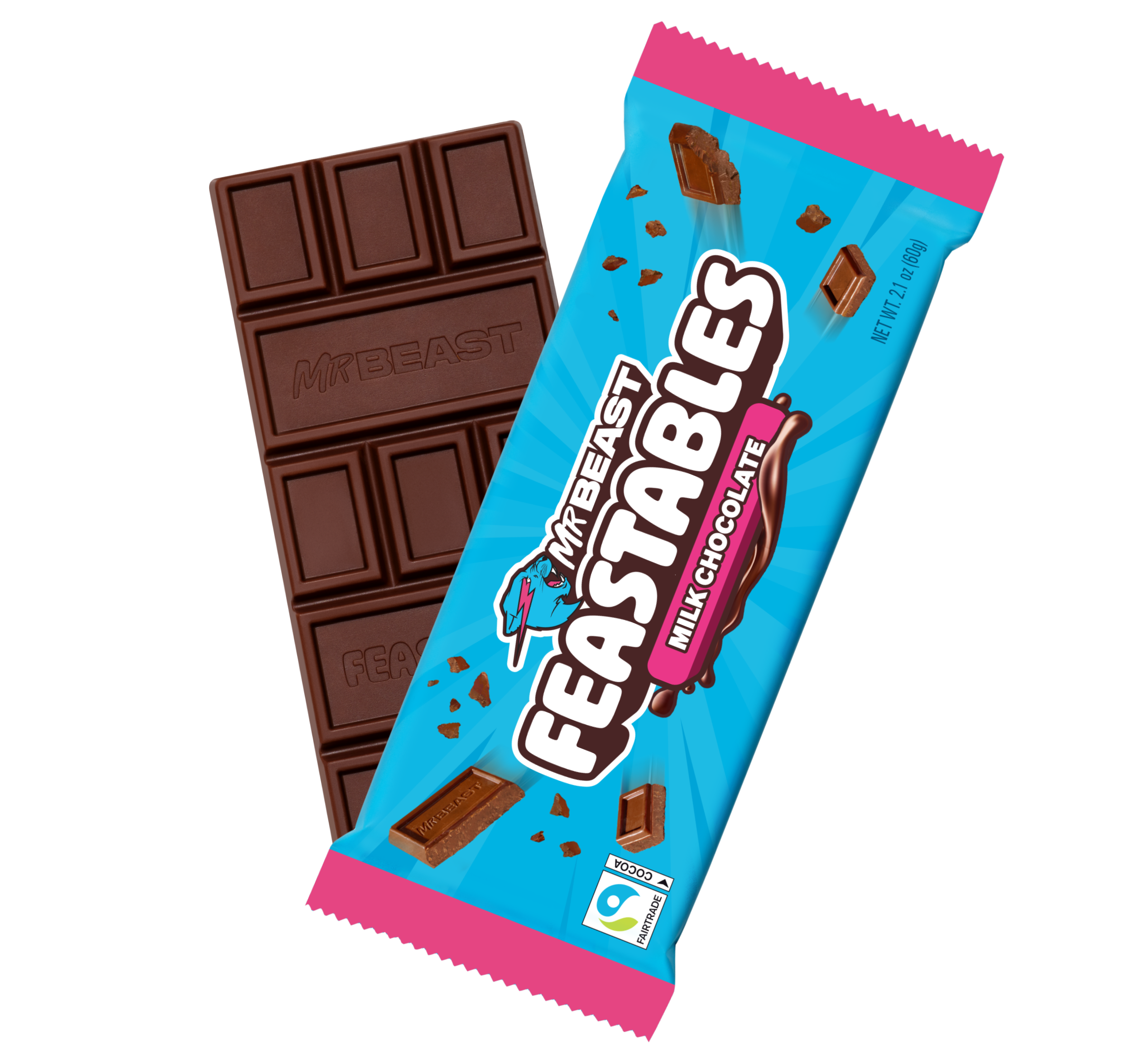 Feastables Milk Chocolate sjokoladeplate 10 stk glatt