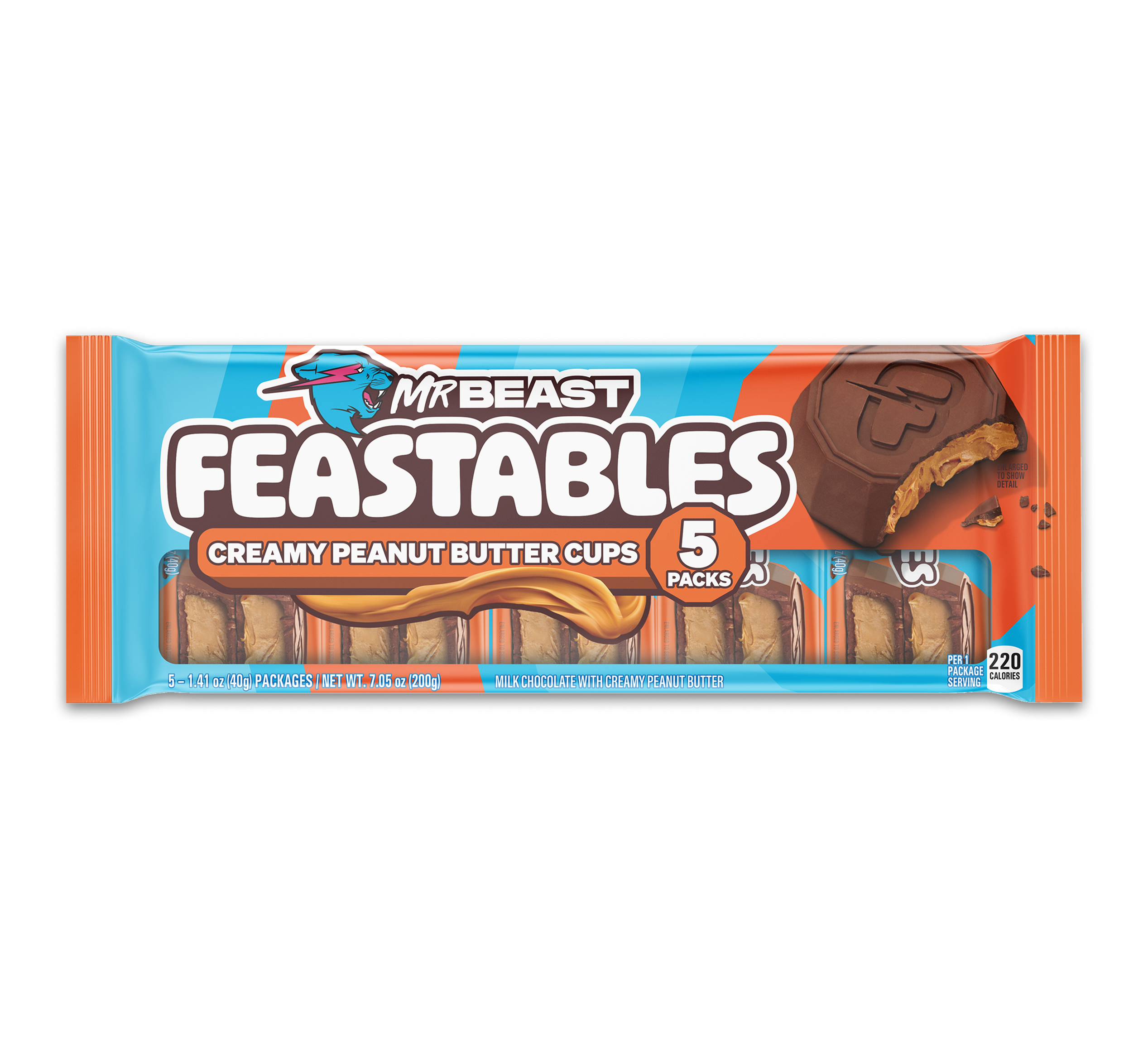 Feastables Peanut Butter Cups melkesjokolade 24x2 stk kremet