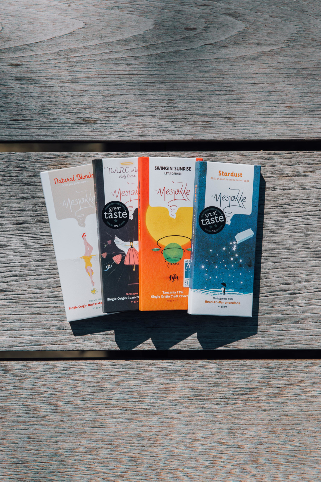 Mesjokke Absolutely Combi-Deal sjokoladesett 4x80g mørk melk blond