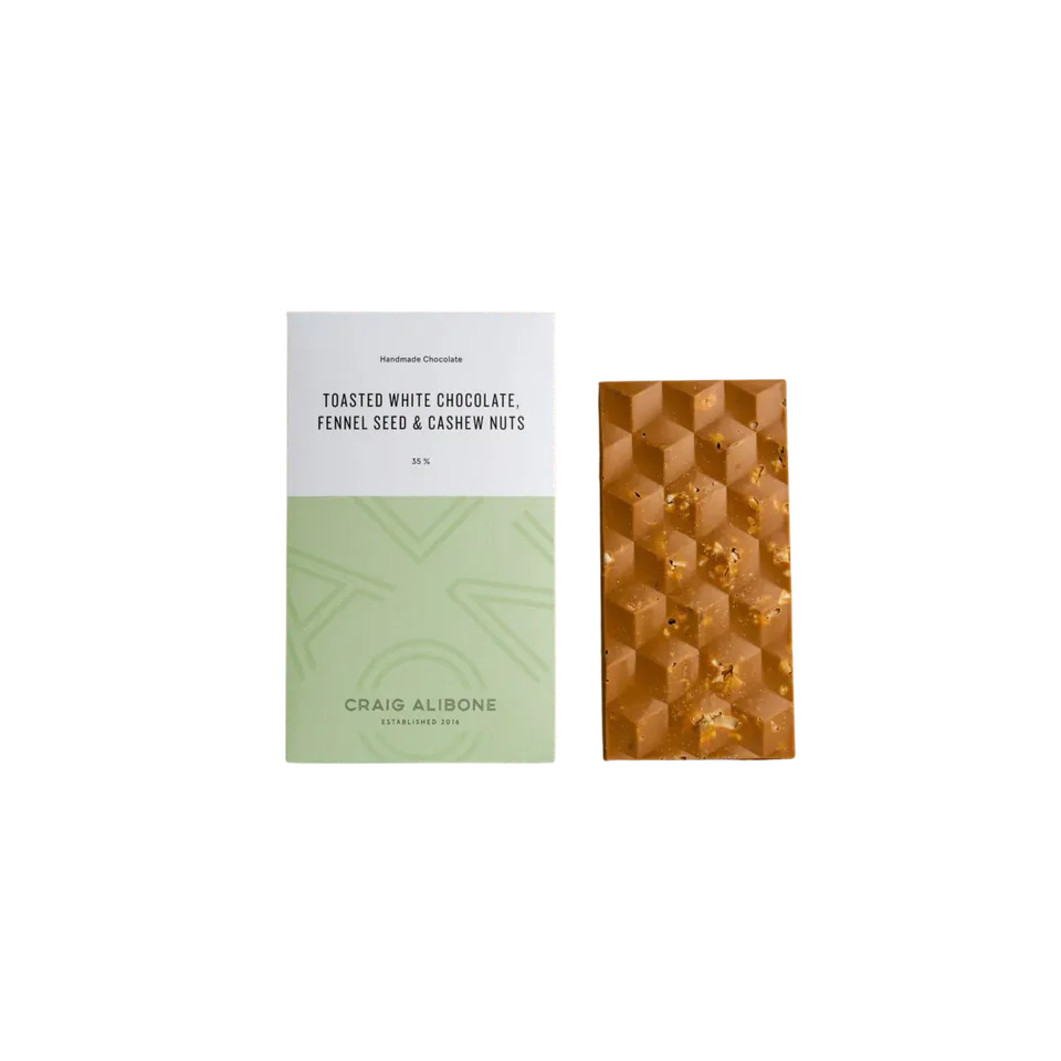 Sjokoladebutikken Toasted White Chocolate hvit sjokolade fennikel
