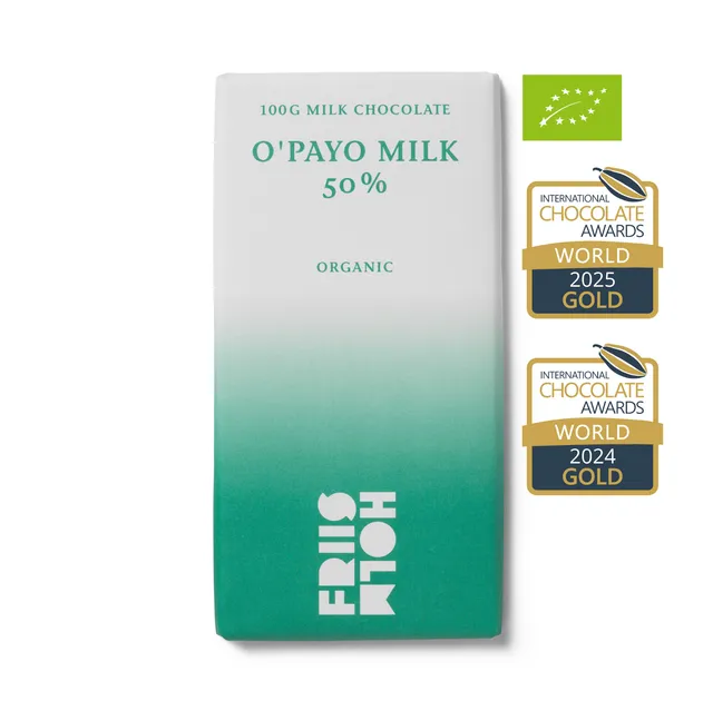 Friis-Holm O'Payo Milk 50% melkesjokolade 100g økologisk