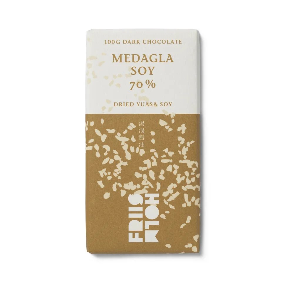 Friis-Holm Medagla Soy mørk sjokolade 100 g 70 % med soya