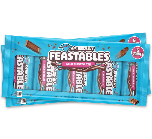 Feastables Milk Chocolate sjokoladeplate 10 pk melk
