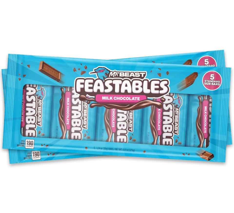Feastables Milk Chocolate sjokoladeplate 10 pk melk