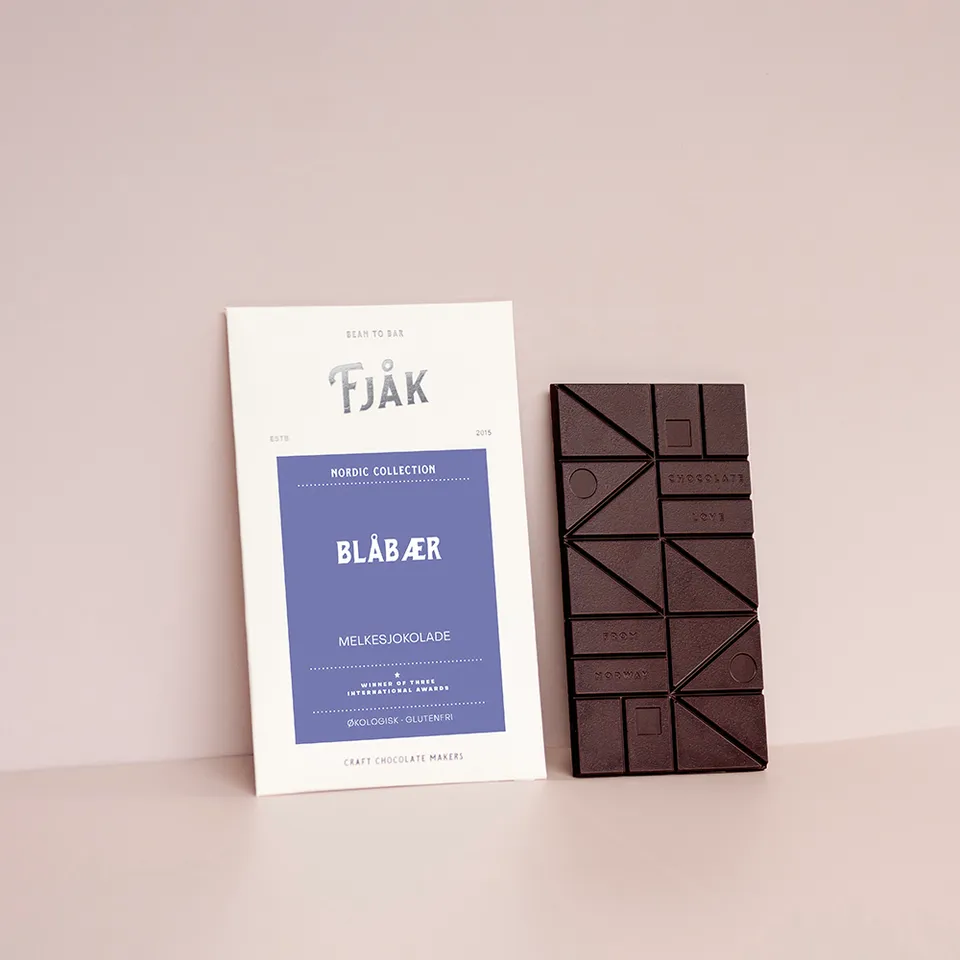 Fjåk 50% Melk Blåbær sjokoladeplate blåbær