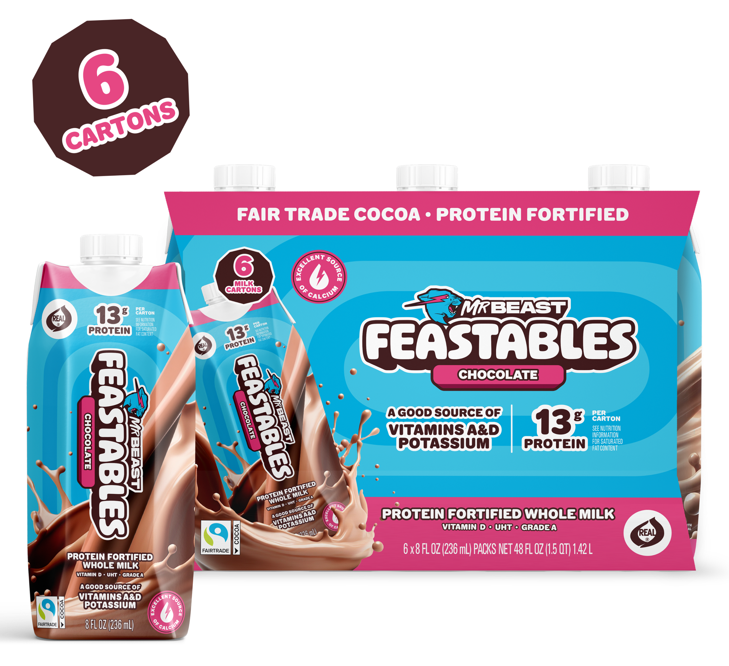 Feastables Chocolate Milk sjokolademelk 12 pk holdbar