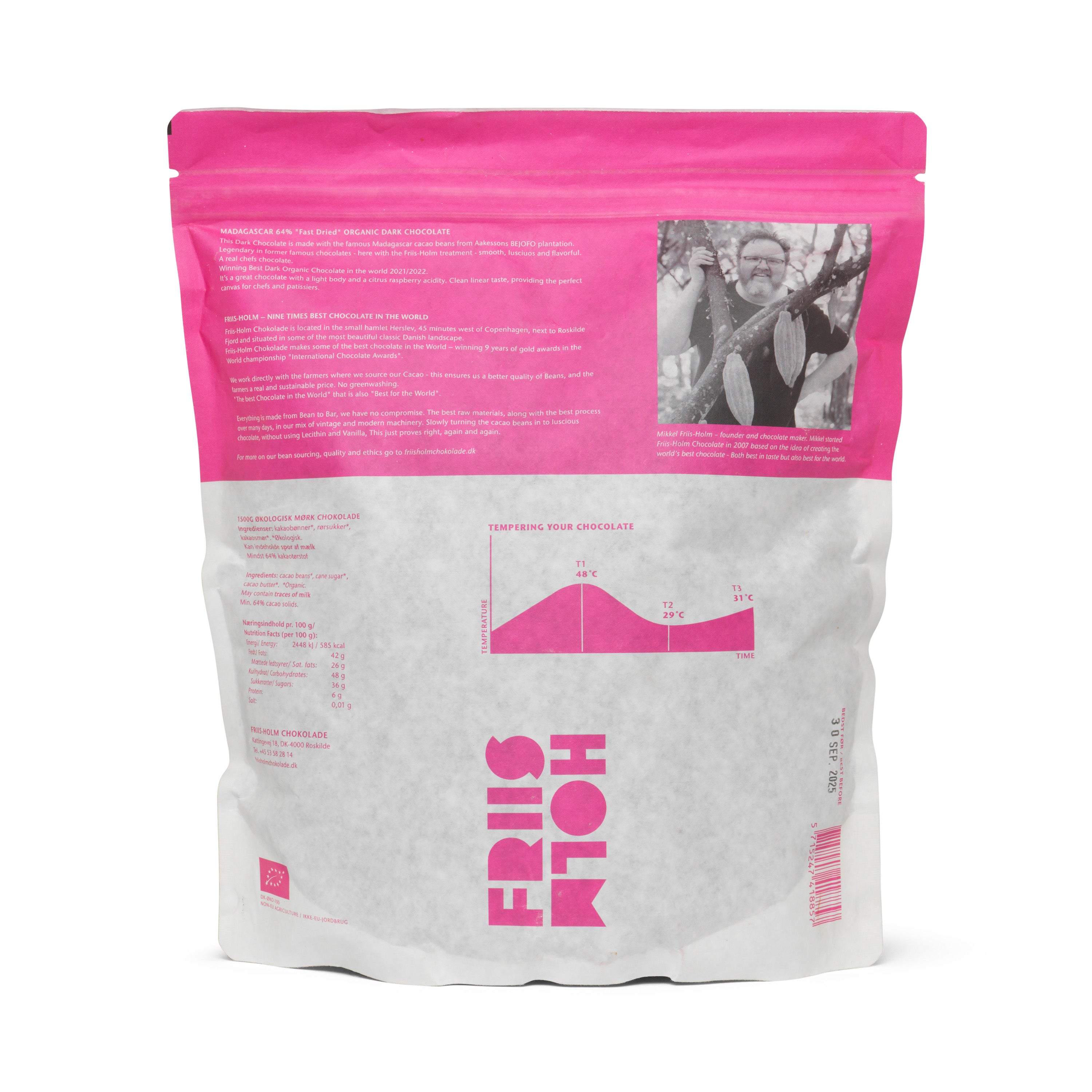 Friis-Holm Madagascar Fast Dried 64% sjokolade 1500 g øko