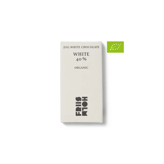 Friis-Holm White 40 % hvit sjokolade 25 g økologisk