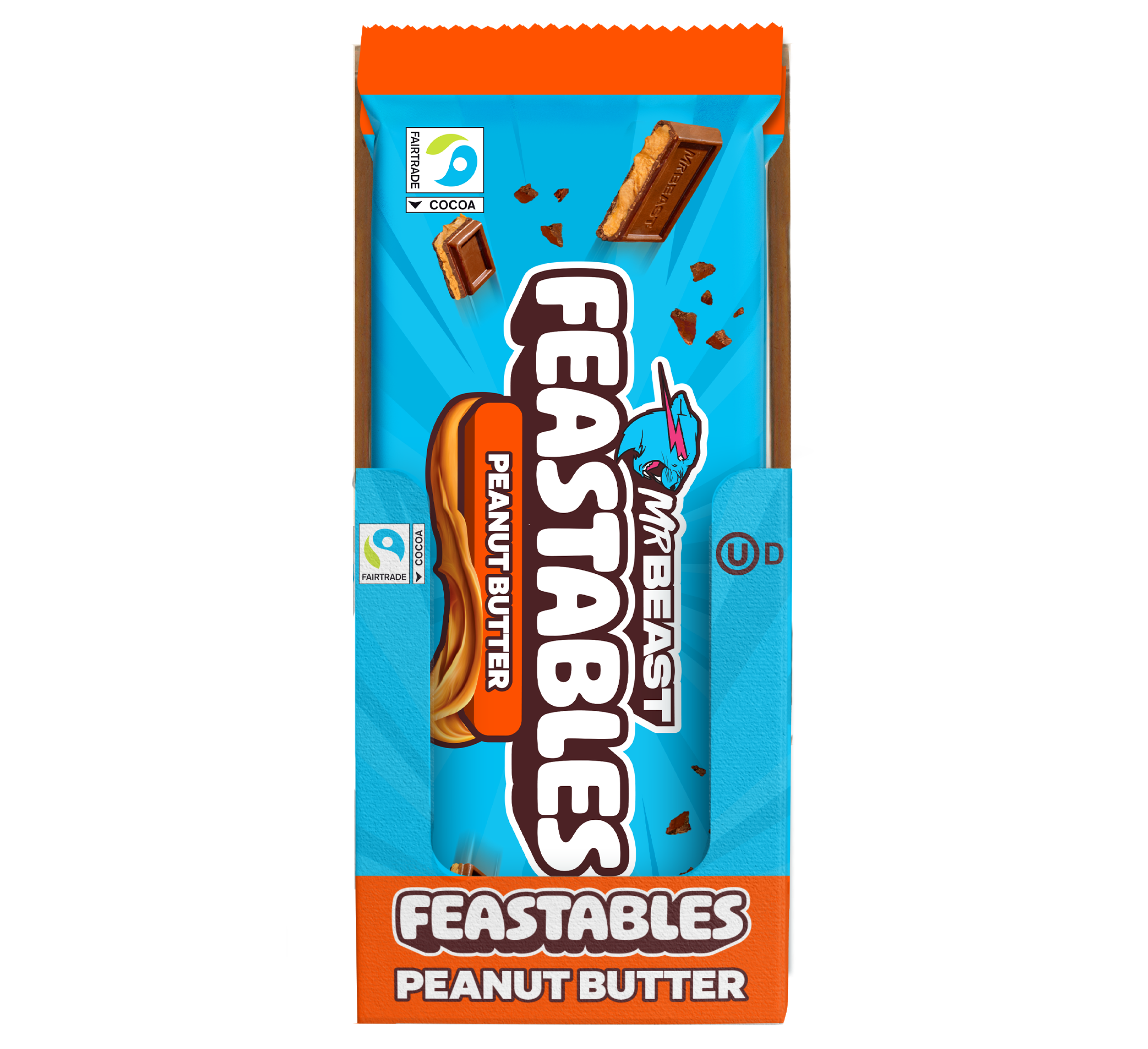 Feastables Peanut Butter sjokolade 10-pakning melk