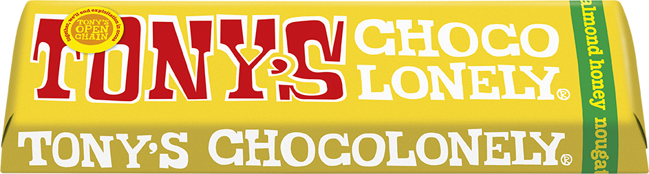 Tony's Chocolonely melkesjokolade mandel honning nougat 32 %