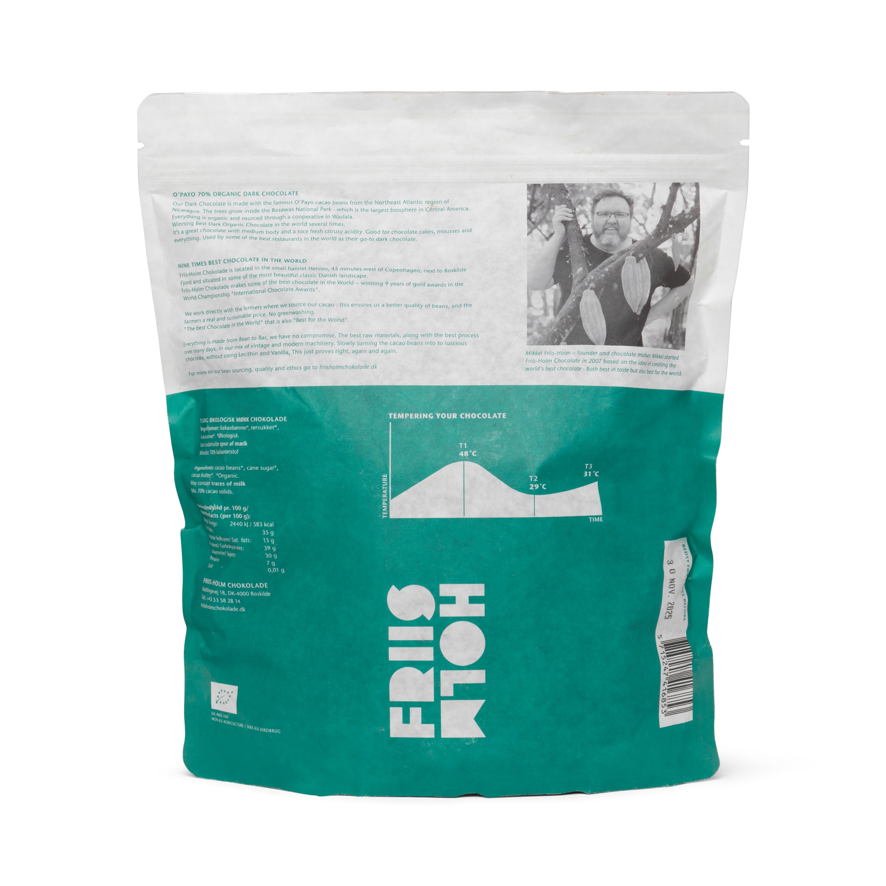 Friis-Holm O'Payo 70 % sjokolade 1500 g baking