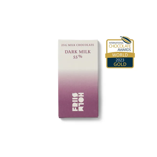 Friis-Holm Dark Milk 55 % melkesjokolade 25 g karamell