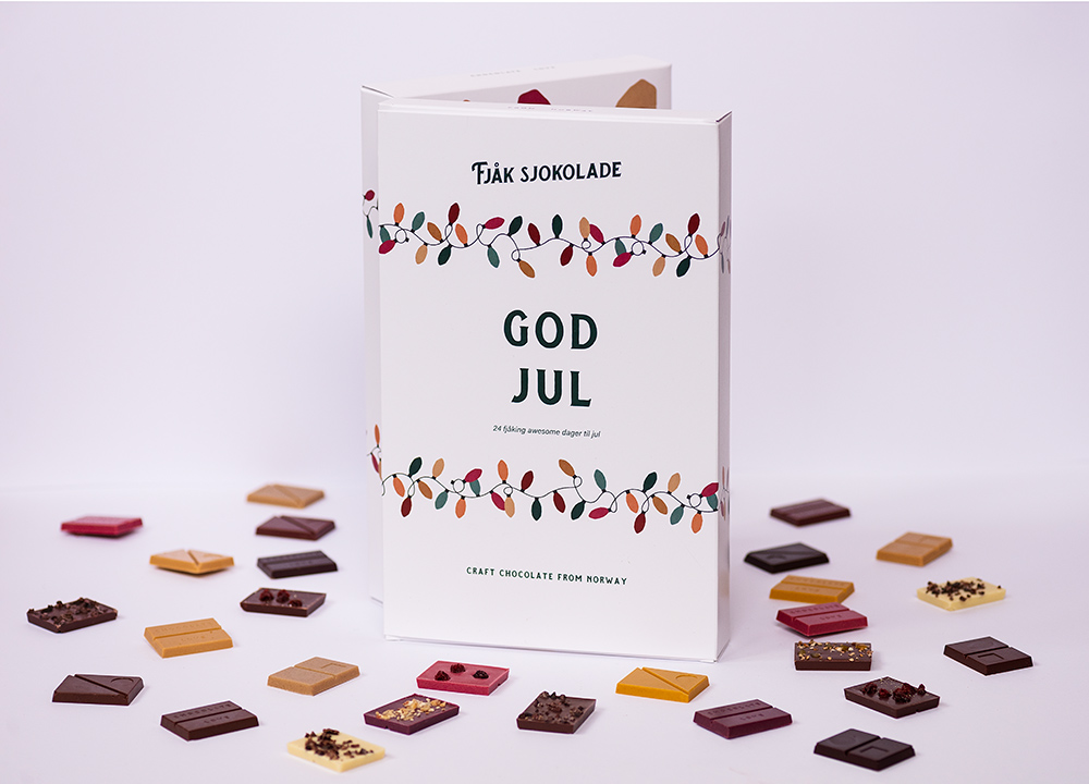 Fjåk adventskalender julekalender 24 sjokolader mørk melk