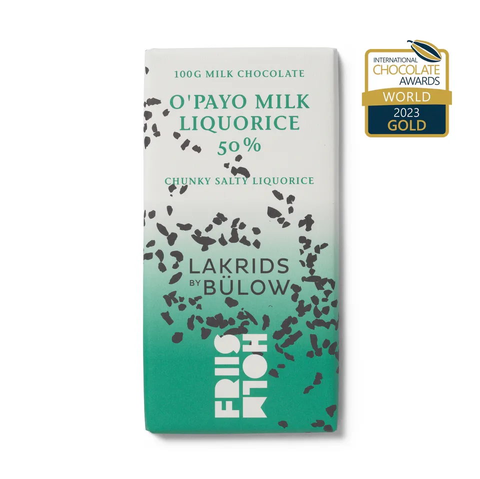 Friis-Holm O'Payo Milk Lakris 50% sjokolade 100g saltlakris