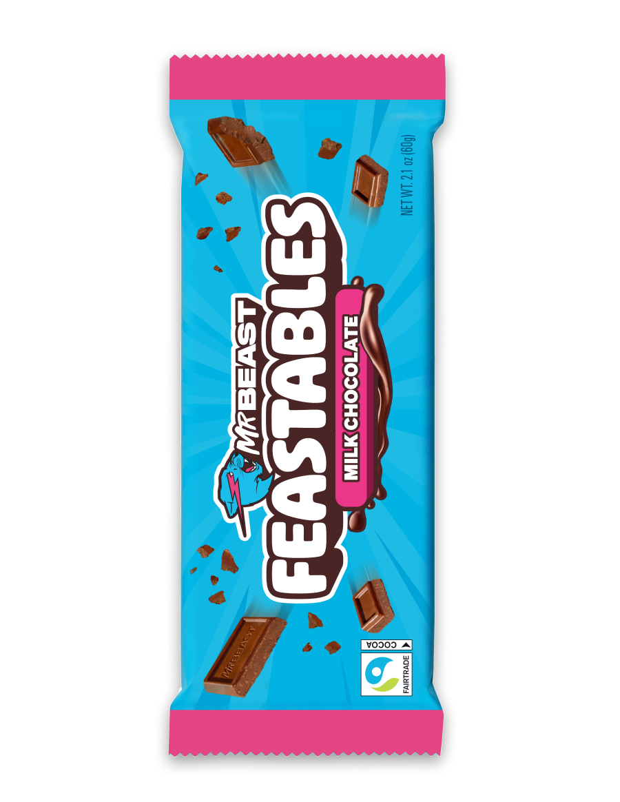 Feastables Milk Chocolate sjokoladeplate 10 stk glatt