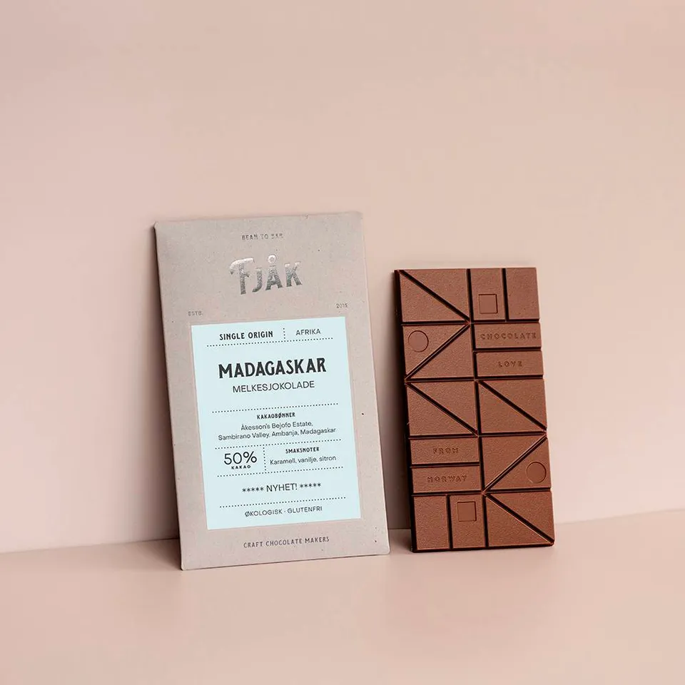 Fjåk 50% Madagaskar melkesjokolade plate fruktig
