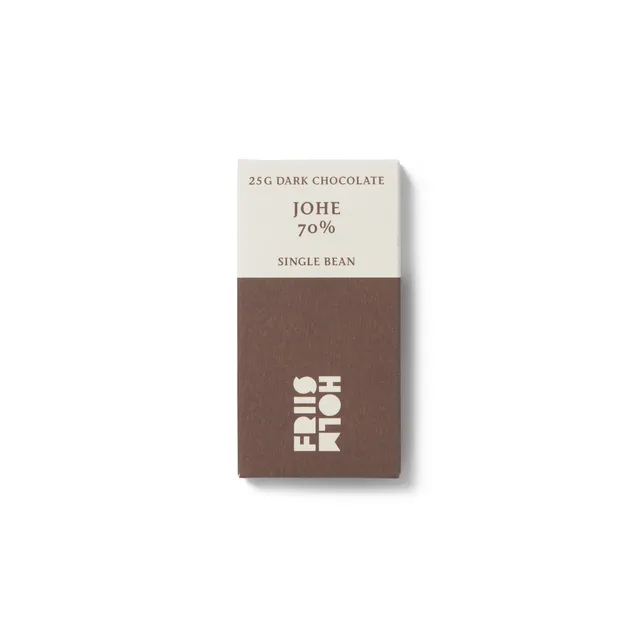 Friis-Holm Johe 70% mørk sjokoladeplate 25g klassisk