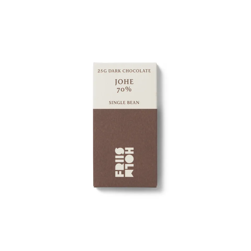 Friis-Holm Johe 70% mørk sjokoladeplate 25g klassisk