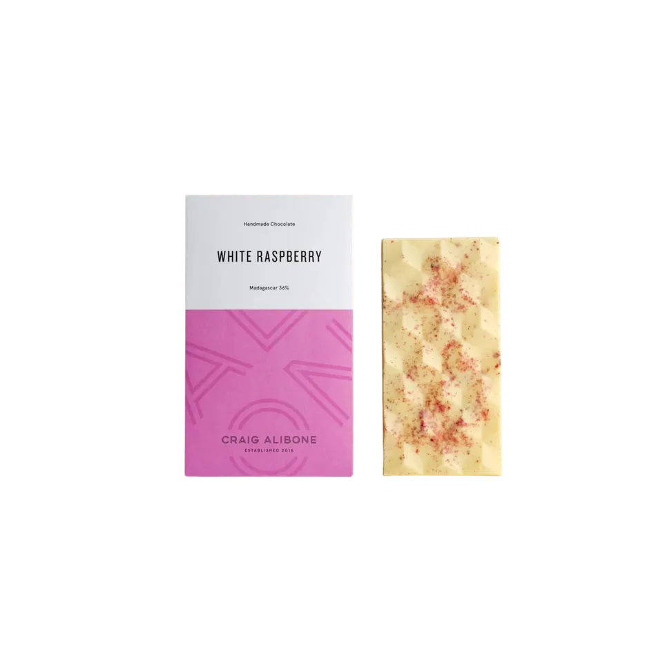 Sjokoladebutikken White Raspberry sjokolade bringebær