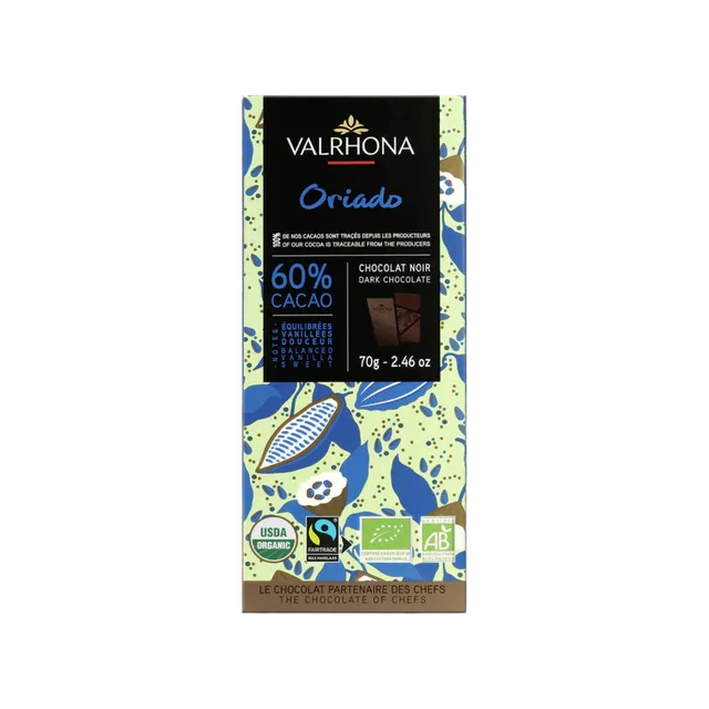 Valrhona Oriado 60% mørk sjokolade plate økologisk